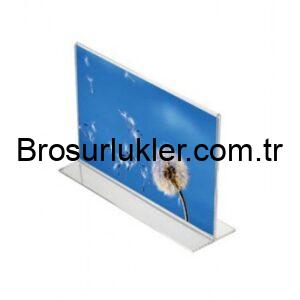 Masaüstü T Tipi Pleksi Fiyatlık Yatay 1/3 A4